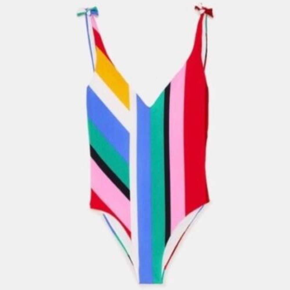 Zara Striped One-Piece bathing suit - Large